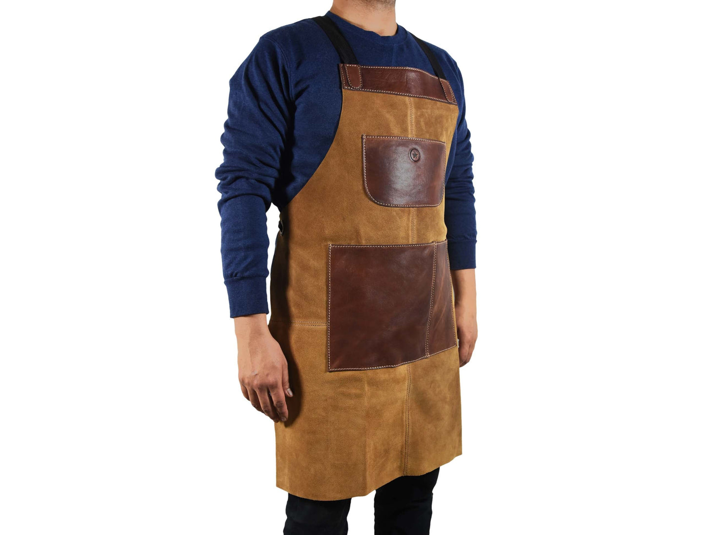Leather Suede Apron - ( AP - 18 ) - Velora Luxury Fashion