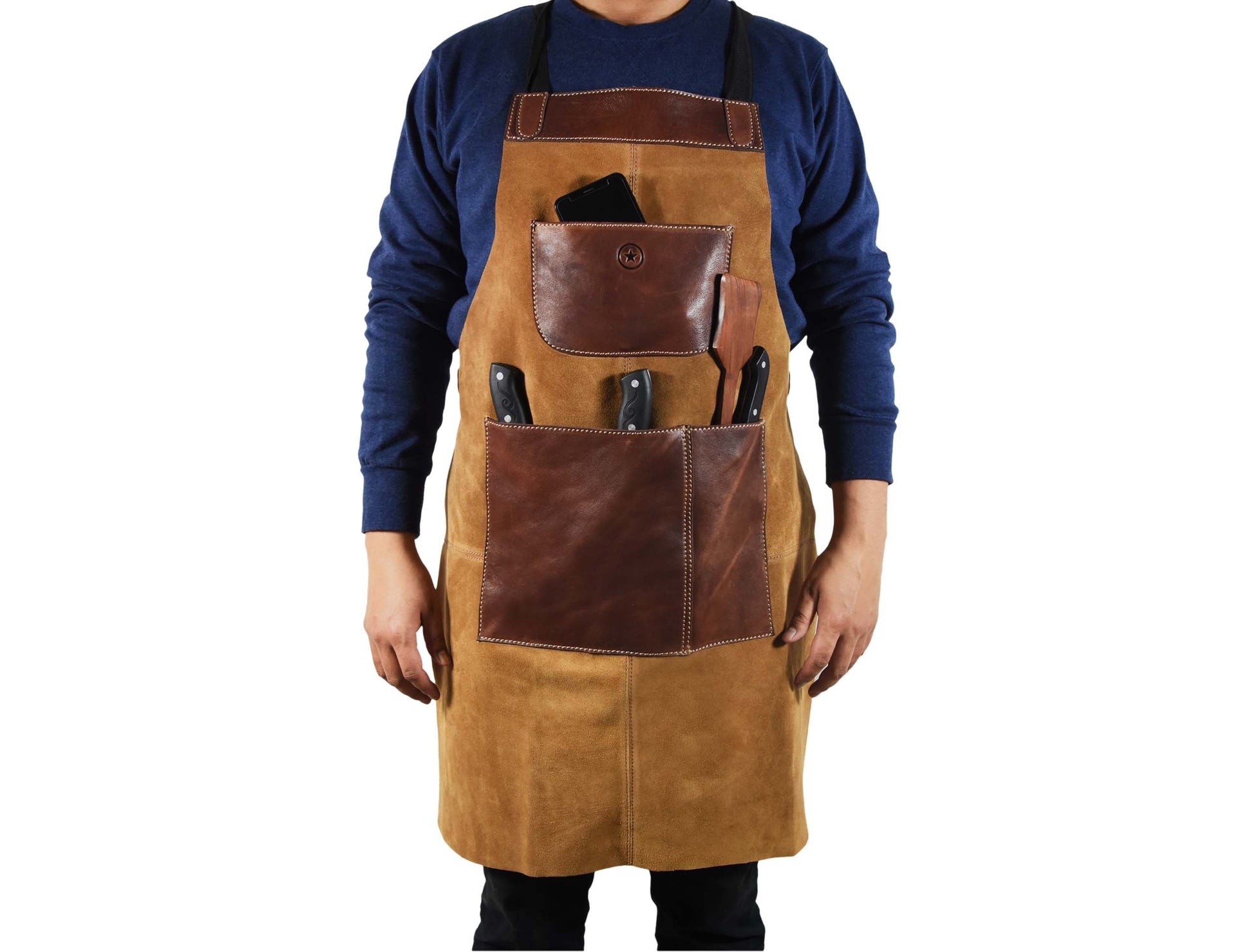 Leather Suede Apron - ( AP - 18 ) - Velora Luxury Fashion