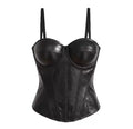 Leather adjustable Corset Top - Velora Luxury Fashion