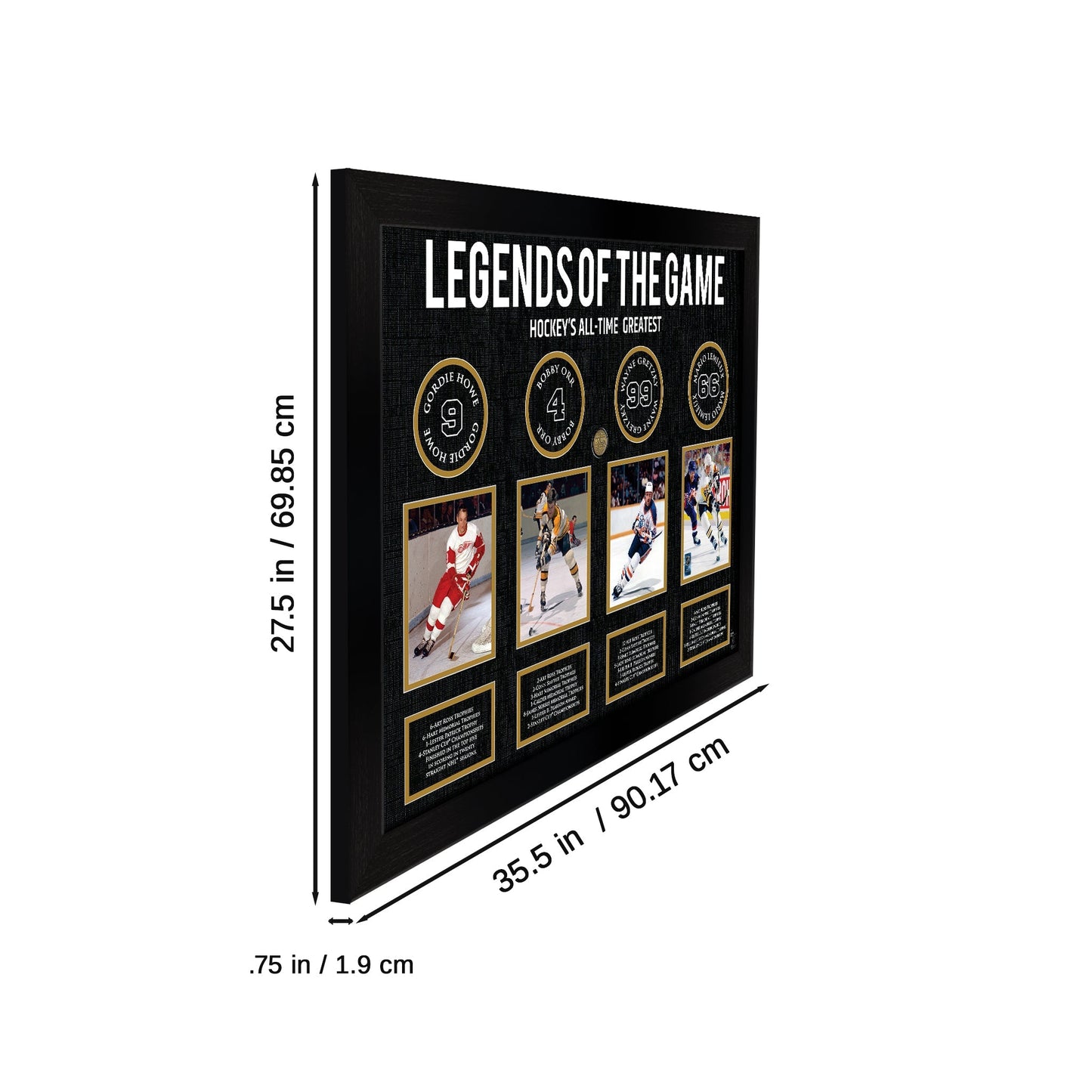 Legends of Hockey: Howe, Orr, Gretzky, Lemieux - Framed Collage - Velora Luxury Fashion