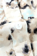 Leopard Print Buttoned Front 3/4 Sleeve Tiered Ruffled Hem Dress - Velora Luxury Fashion
