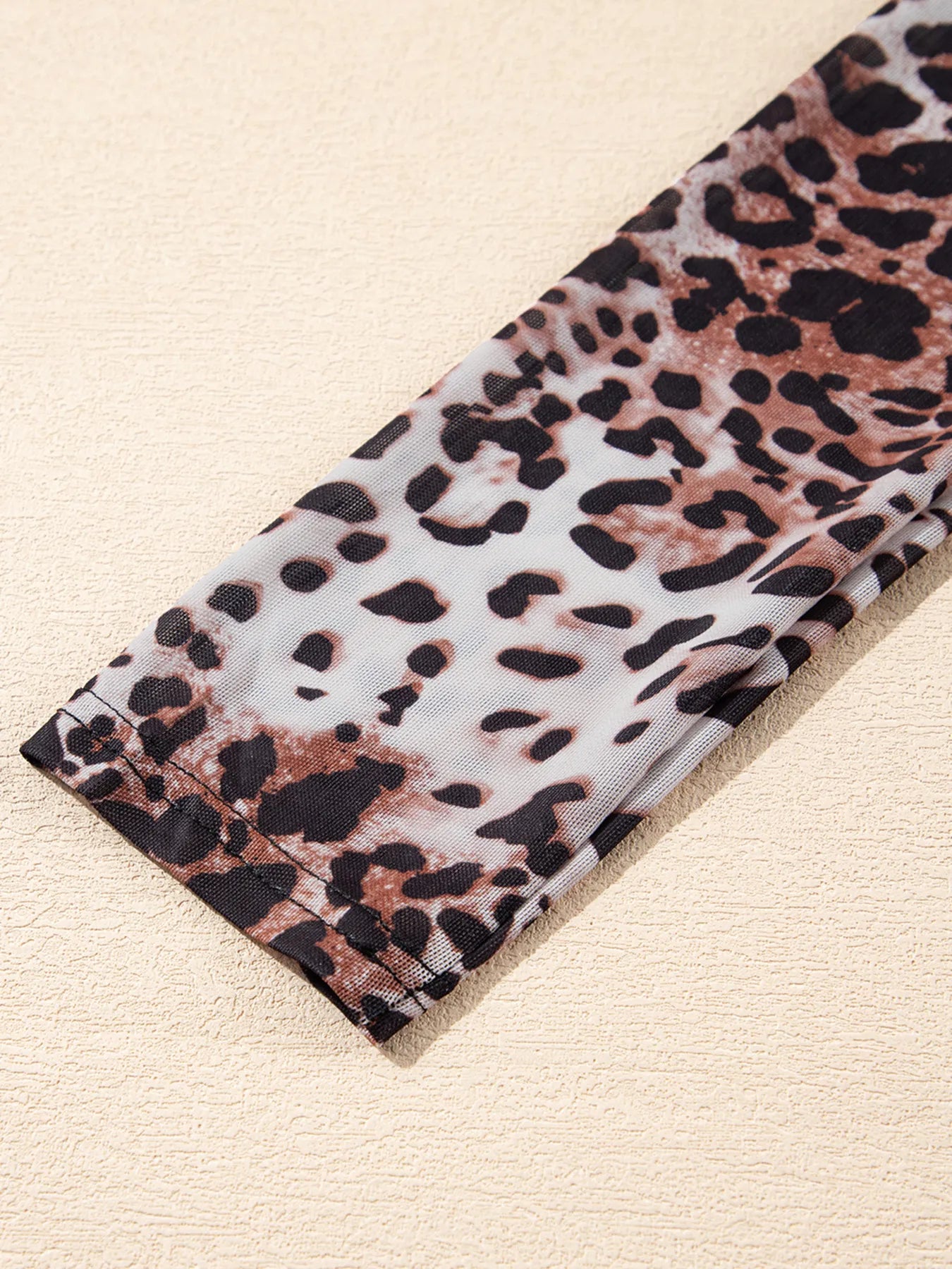 Leopard Print Long Sleeve Mock Neck Bodysuit - Velora Luxury Fashion