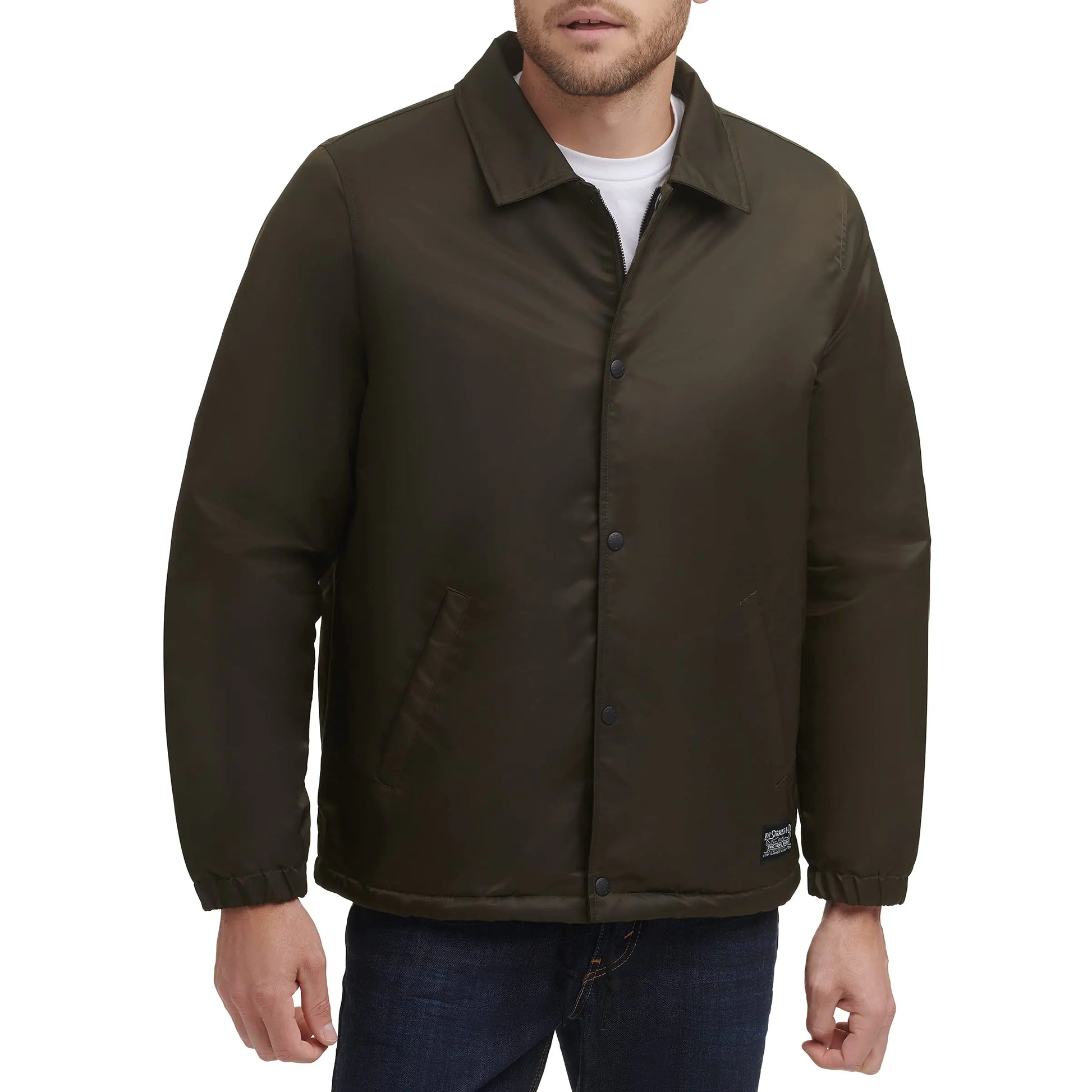 Levis Men's Olive Sherpa Coach Jacket XXL - Velora Luxury Fashion