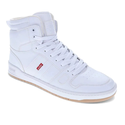 Levis Mens Trendsetter Sneakers White/Gum 9 - Velora Luxury Fashion