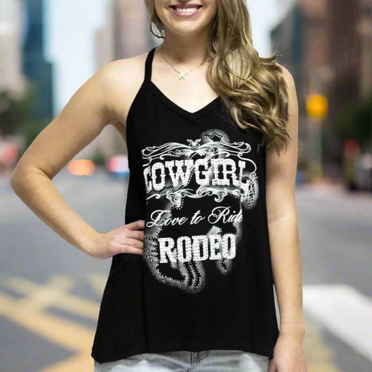 Liberty Wear Women's Cowgirl Rodeo Tank Top Boutique of Leathers/Open Road