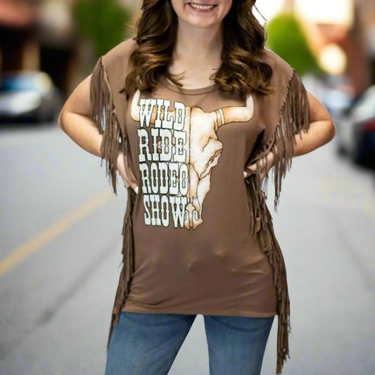 Liberty Wear Women's Wild Ride Rodeo T-Shirt Boutique of Leathers/Open Road