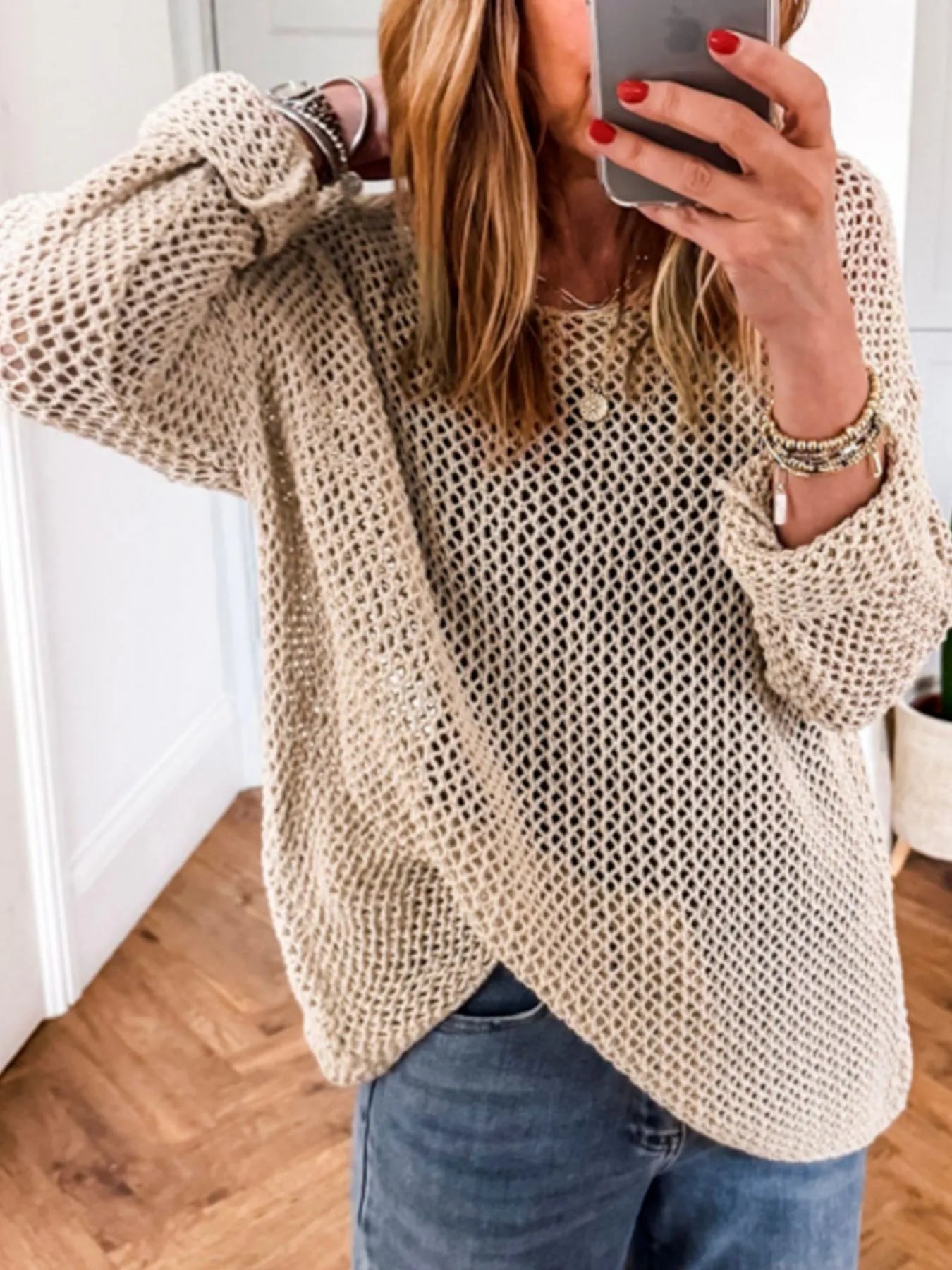 Lightweight Openwork Knit Cover Up - Velora Luxury Fashion