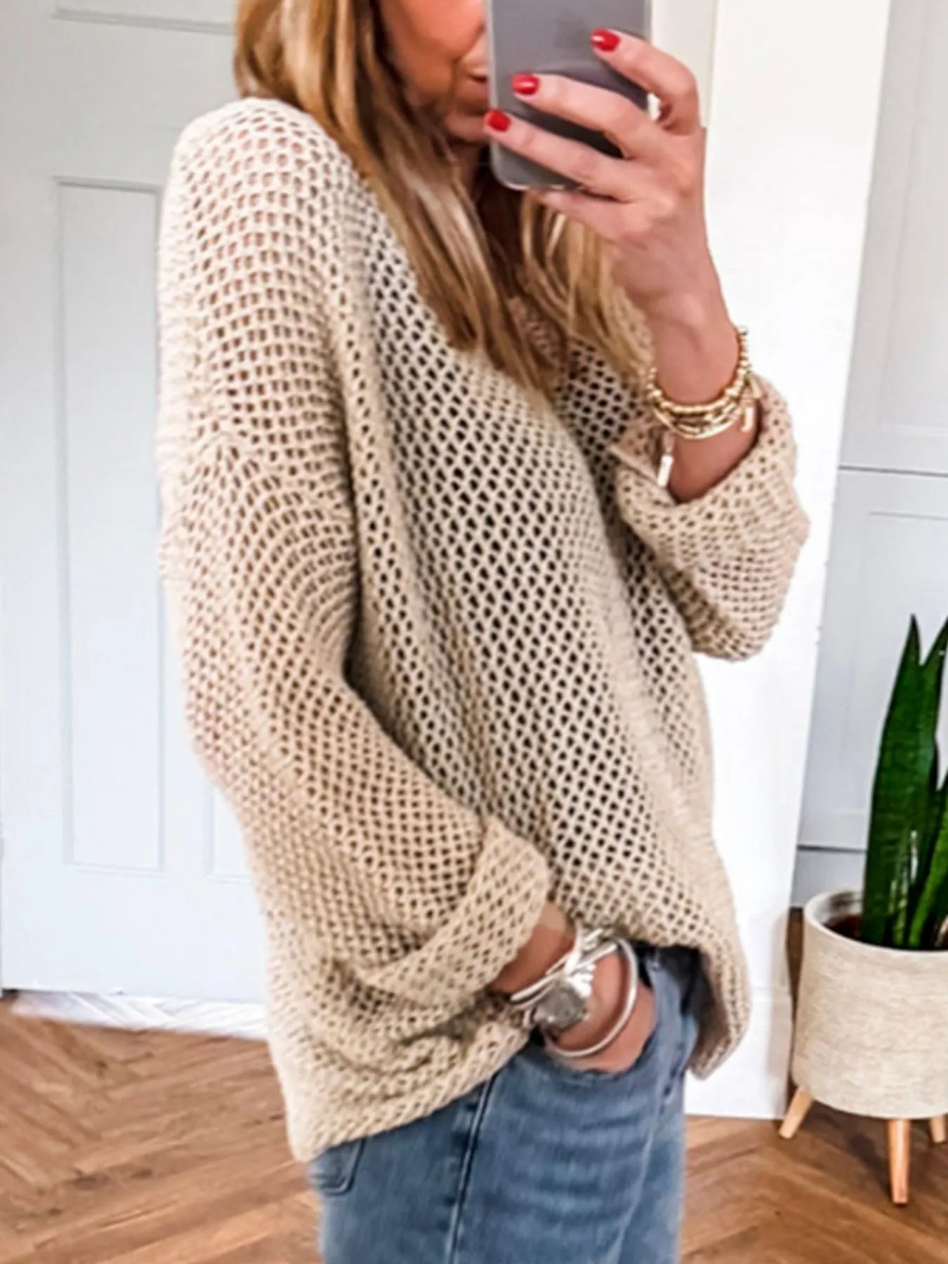 Lightweight Openwork Knit Cover Up - Velora Luxury Fashion