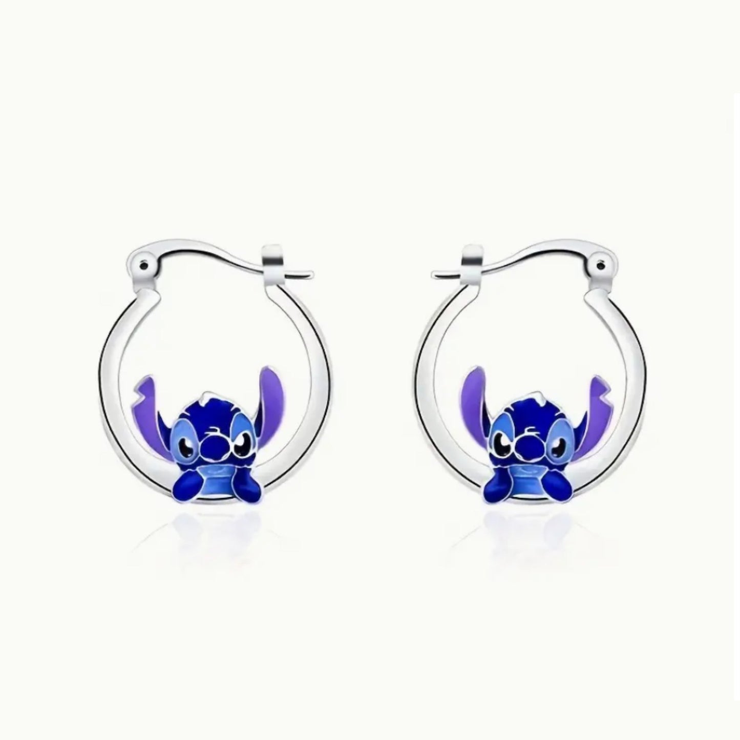 Lilo & Stitch | Silver Stitch Earrings - Velora Luxury Fashion
