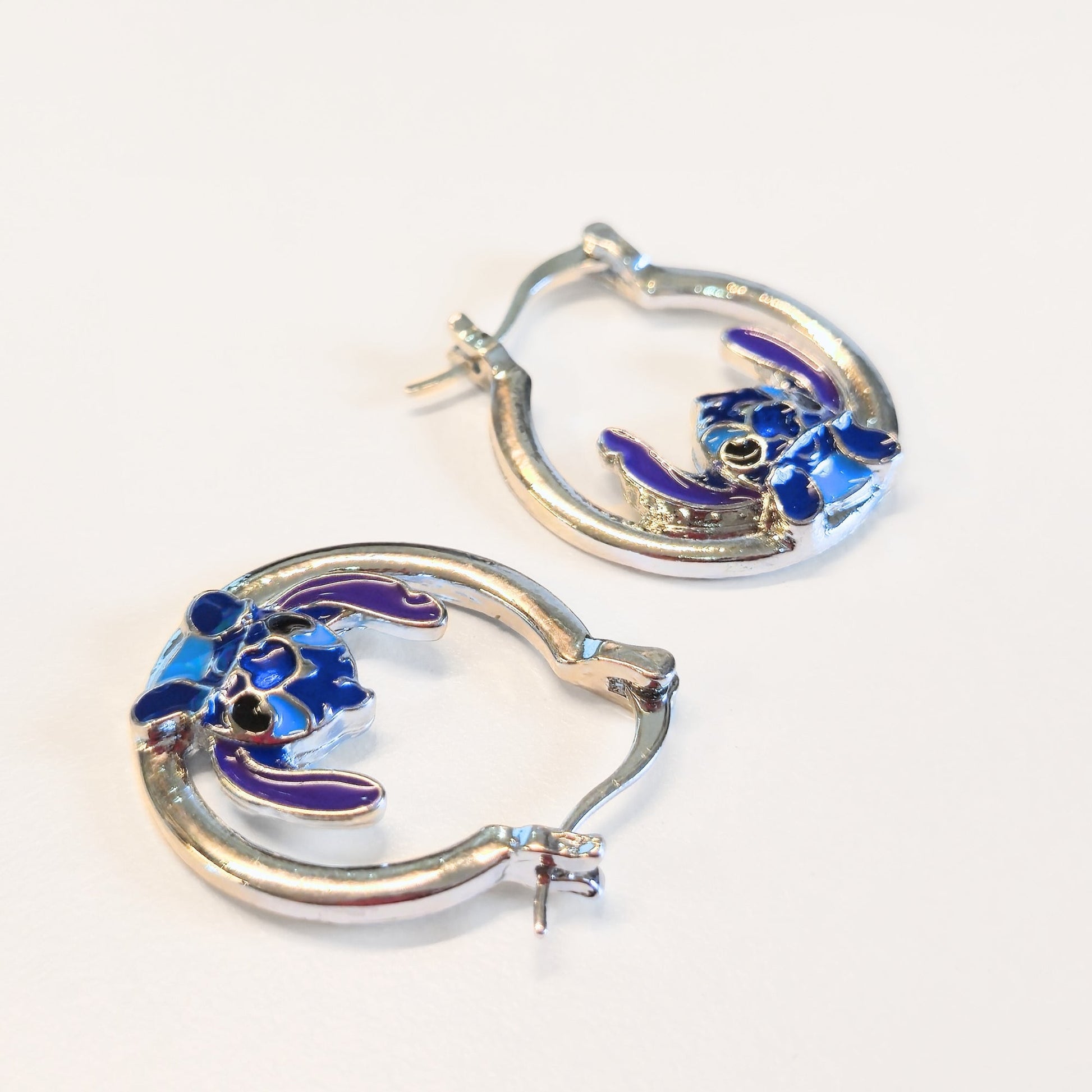 Lilo & Stitch | Silver Stitch Earrings - Velora Luxury Fashion