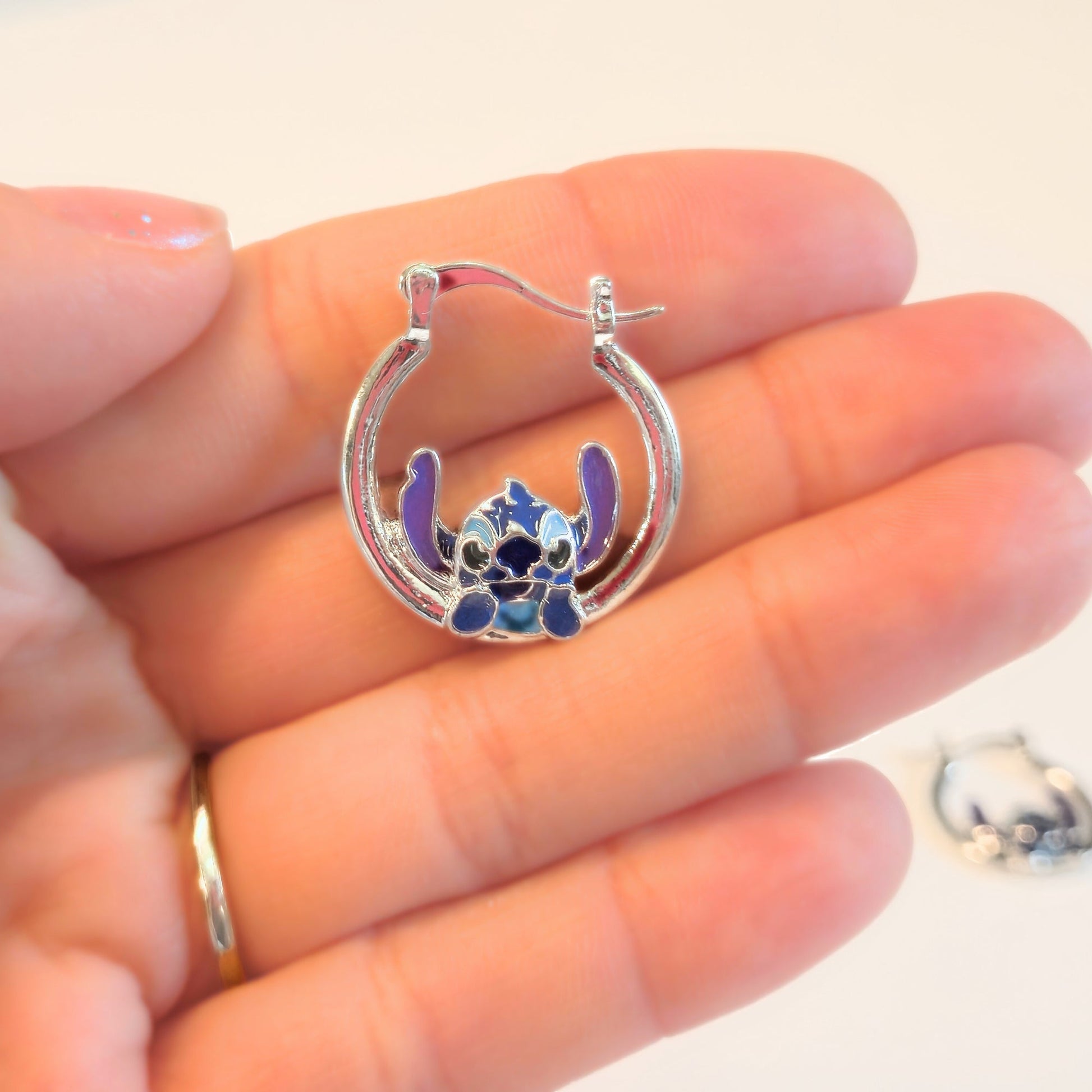 Lilo & Stitch | Silver Stitch Earrings - Velora Luxury Fashion