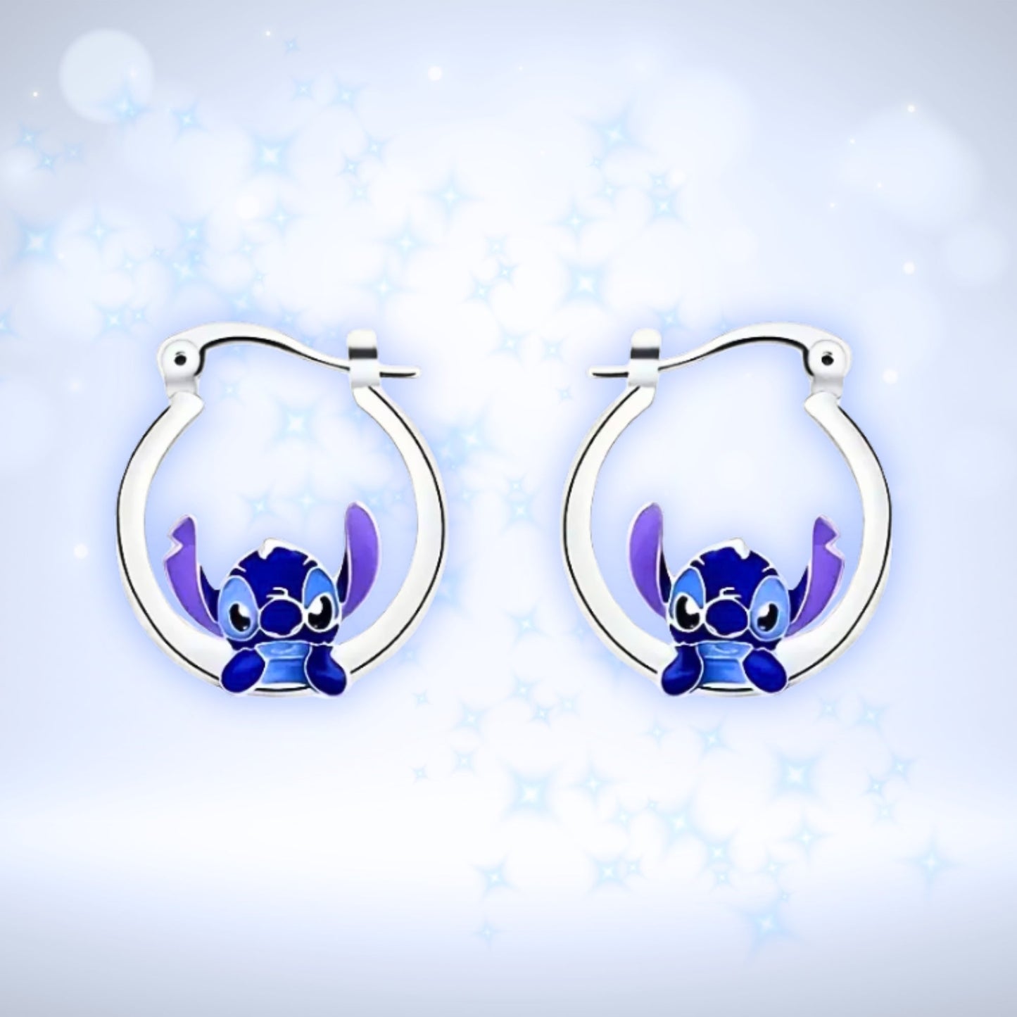 Lilo & Stitch | Silver Stitch Earrings - Velora Luxury Fashion