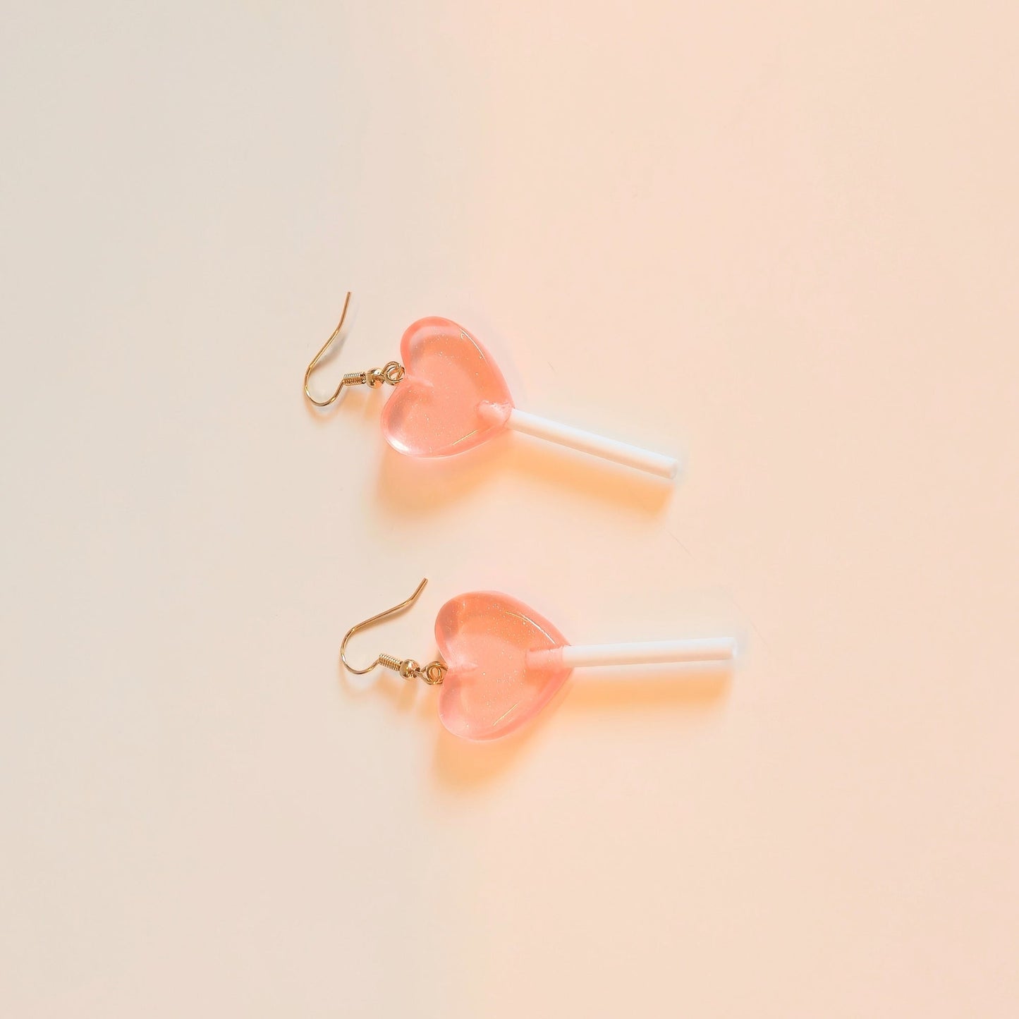 Lollipop Earrings (Peach Hearts) - Velora