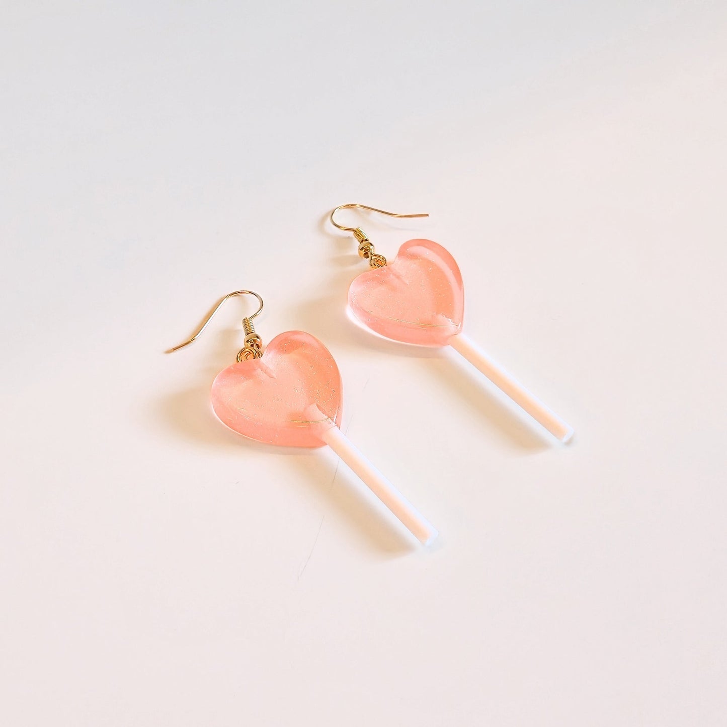 Lollipop Earrings (Peach Hearts) - Velora