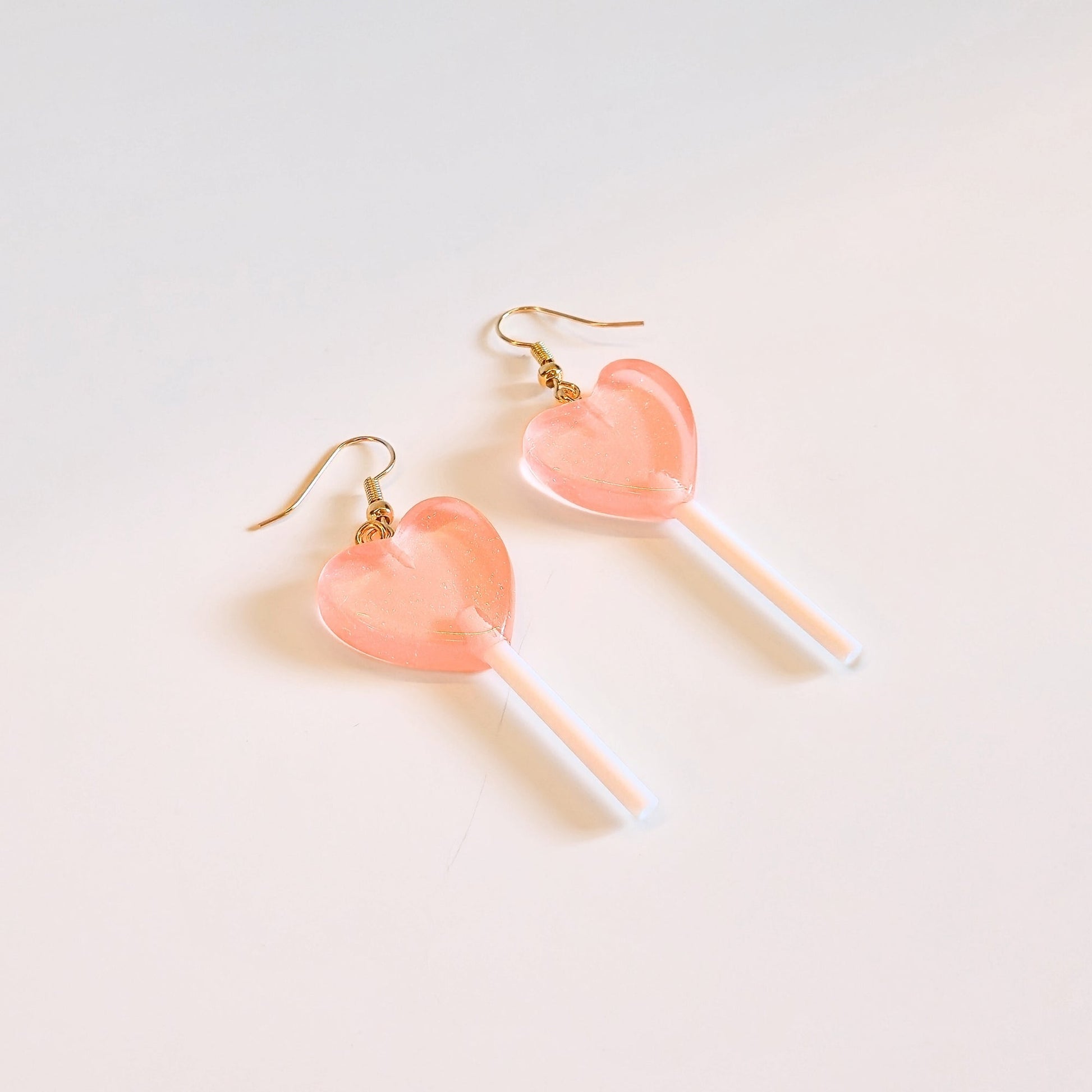 Lollipop Earrings (Peach Hearts) - Velora