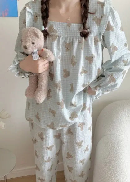 Long Sleeved Pullover Plaid Pajamas For Women EX-STOCK Canada