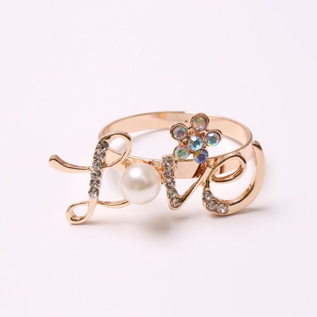 Love Rhinestone Napkin Holder Set - Velora Luxury Fashion