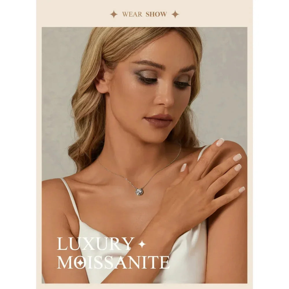 Lucky Charm - Sterling Silver Horseshoe Necklace With Sparkling Moissanite - Velora Luxury Fashion