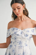 MABLE Floral Printed Off Shoulder Maxi Dress - Velora Luxury Fashion