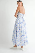MABLE Sweetheart Neckline Floral Printed Midi Dress - Velora Luxury Fashion
