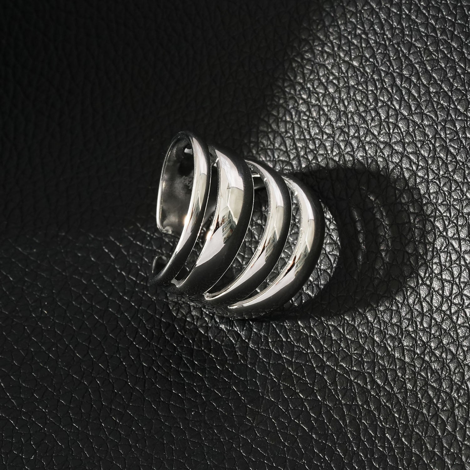 MAKET Silver Toned White Gold:  Multi Stacked Four Rings in One - Velora Luxury Fashion