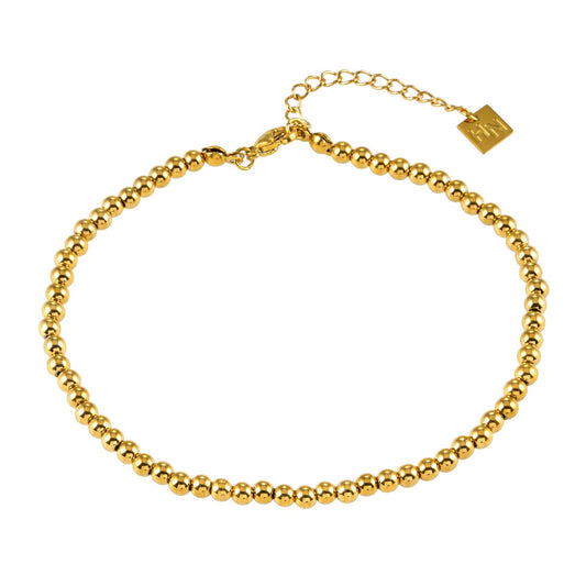MANAMI LG: Ball-Beads Contemporary Chain Gold Anklet - Velora Luxury Fashion