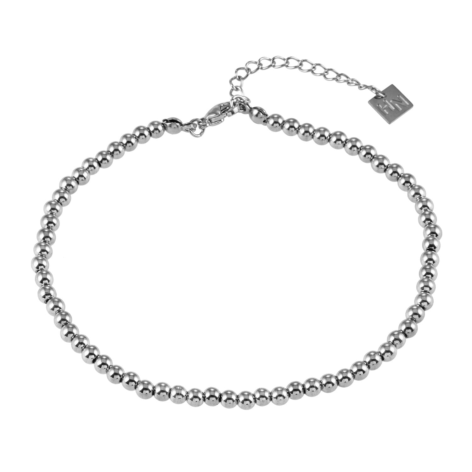 MANAMI LG: Ball-Beads Contemporary Chain Silver Anklet - Velora Luxury Fashion