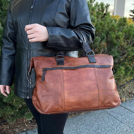 MET Carry-On Leather Duffle Bag with Short Handles - Velora Luxury Fashion