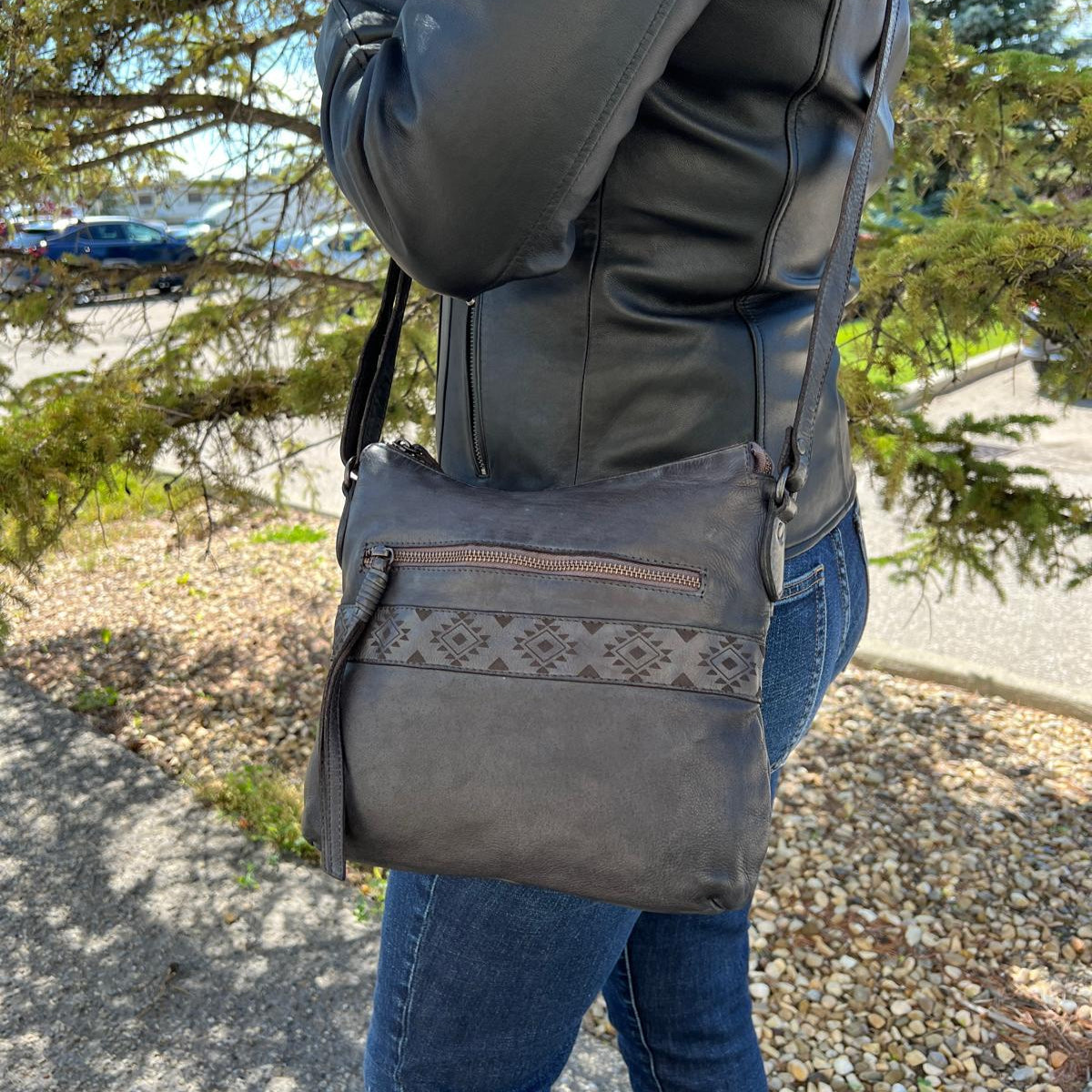 MET Crossbody Bag with Aztec Design - Velora Luxury Fashion