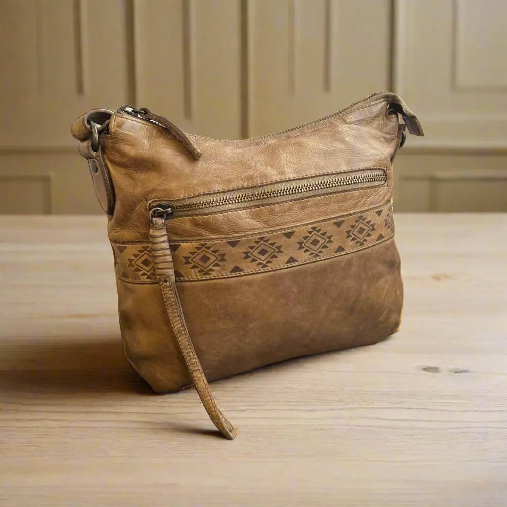 MET Crossbody Bag with Aztec Design - Velora Luxury Fashion