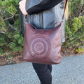 MET Floral Stitch Leather Tote with Adjustable Strap - Velora Luxury Fashion