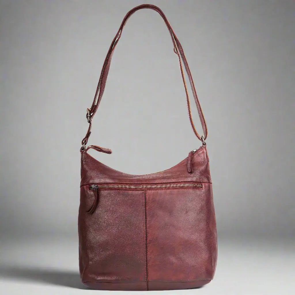 MET Floral Stitch Leather Tote with Adjustable Strap - Velora Luxury Fashion