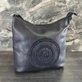 MET Floral Stitch Leather Tote with Adjustable Strap - Velora Luxury Fashion