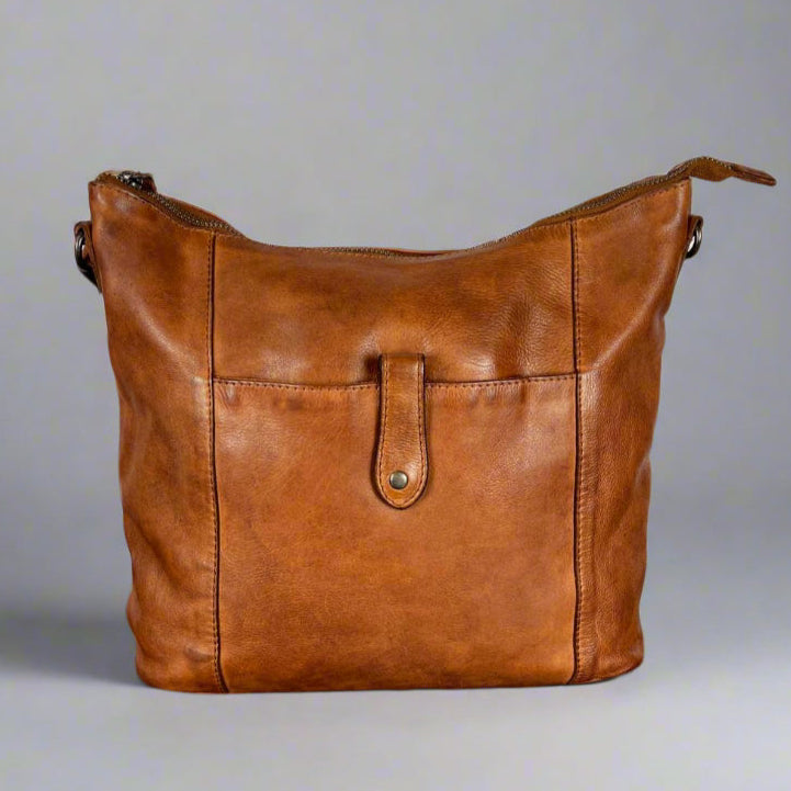 MET Front Snap Leather Handbag - Velora Luxury Fashion