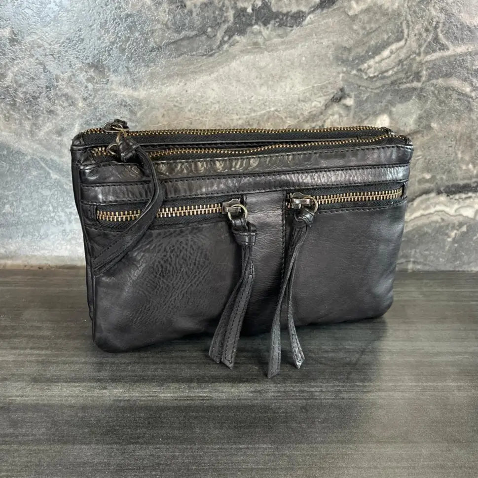 MET Leather Crossbody Bag with Dual Front Zipper Pockets - Velora Luxury Fashion