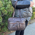 MET Leather Handbag with Dual Handles and Front Zipper Pockets - Velora Luxury Fashion