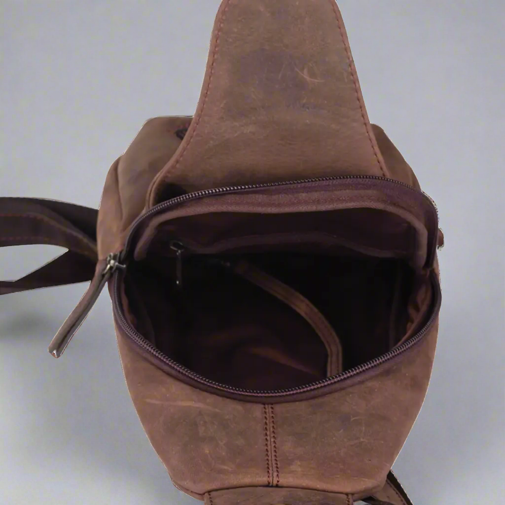 MET Off The Shoulder Leather Chest Bag Backpack - Velora Luxury Fashion