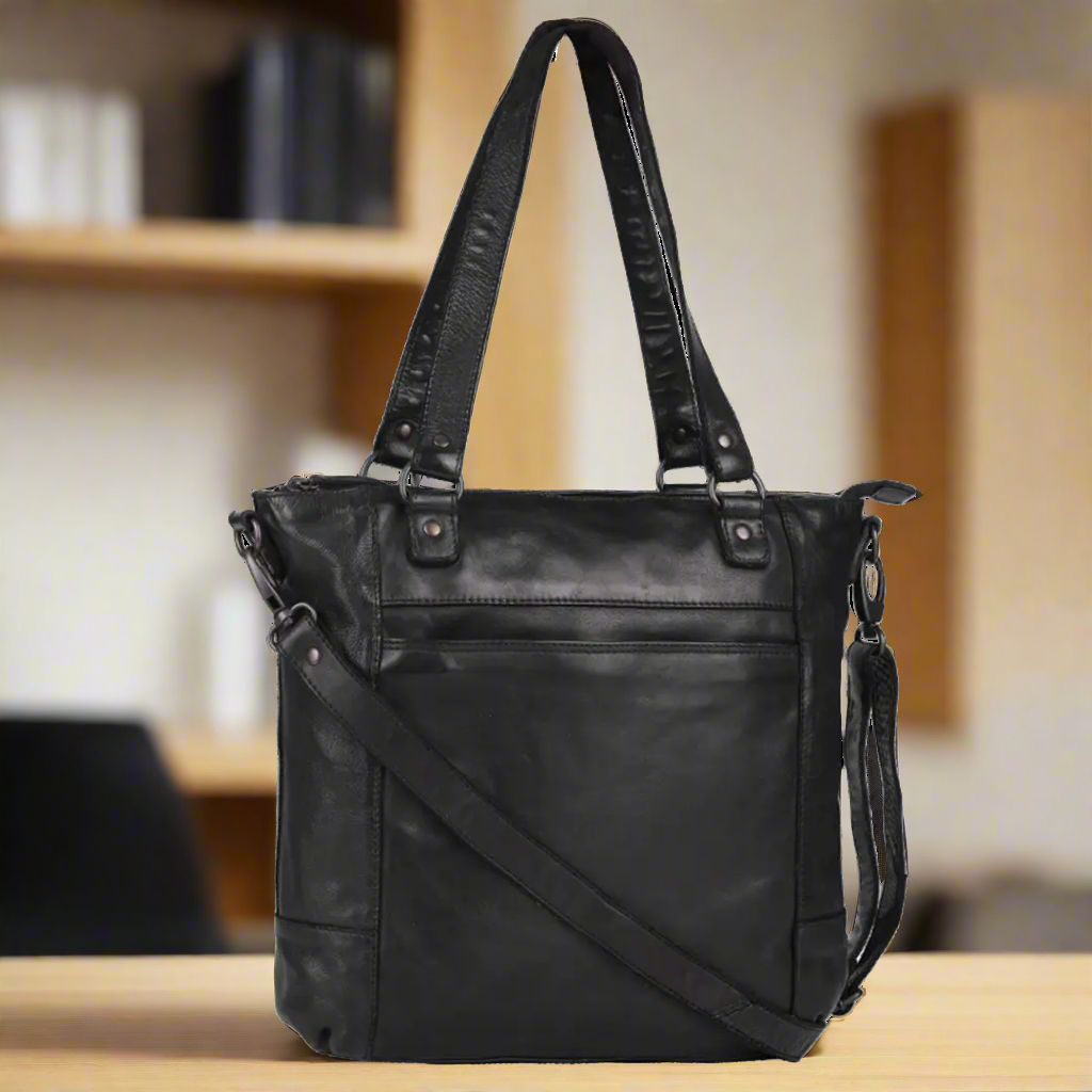 MET Two Handled Leather Sack Handbag - Velora Luxury Fashion