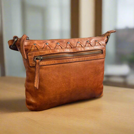MET V Stitch Crossbody Leather Bag - Velora Luxury Fashion