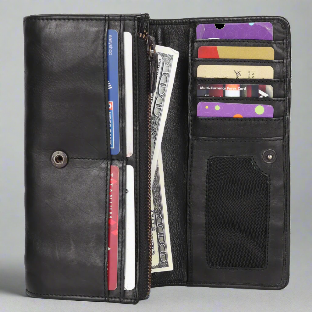 MET Women's Leather Clutch Wallet - Velora Luxury Fashion