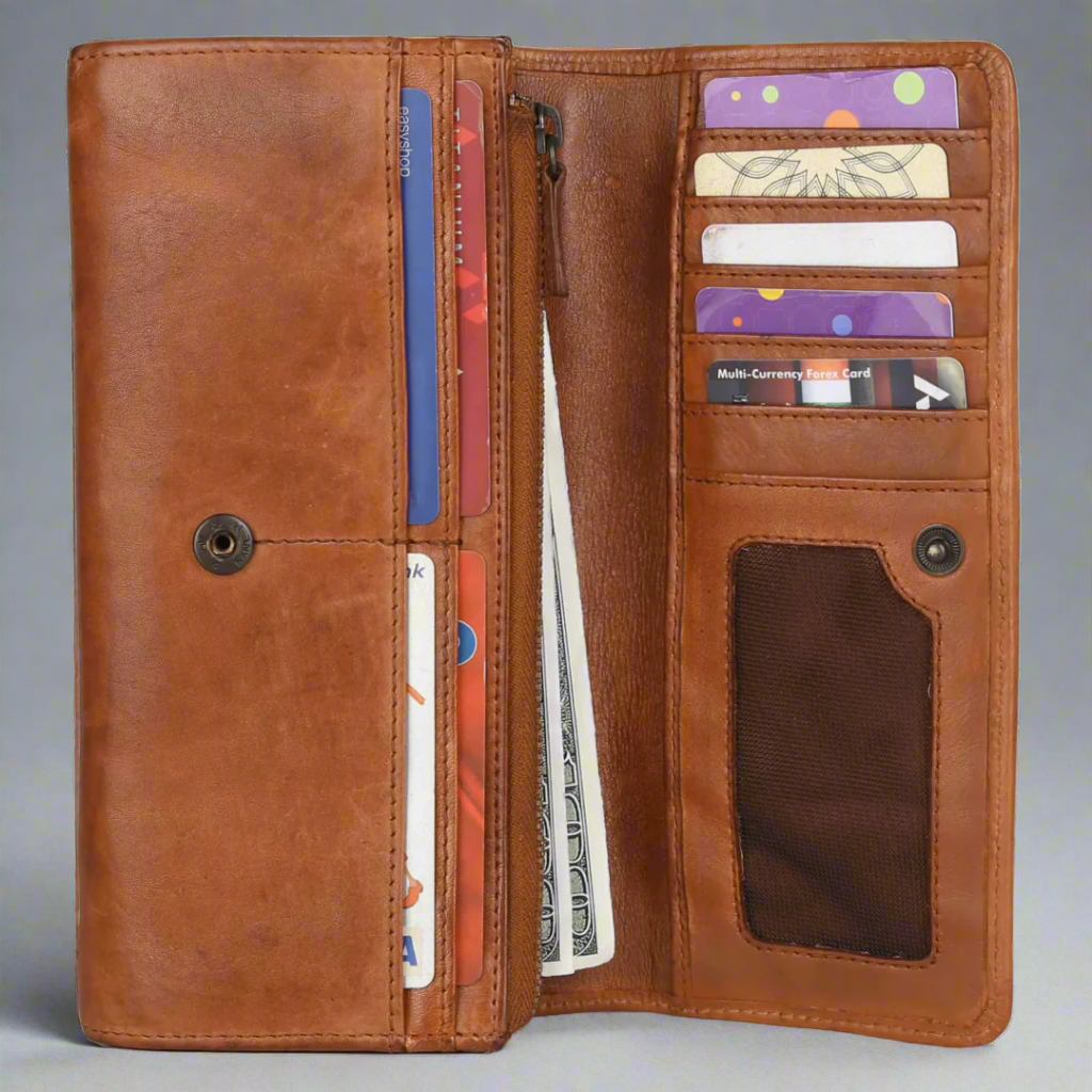 MET Women's Leather Clutch Wallet - Velora Luxury Fashion