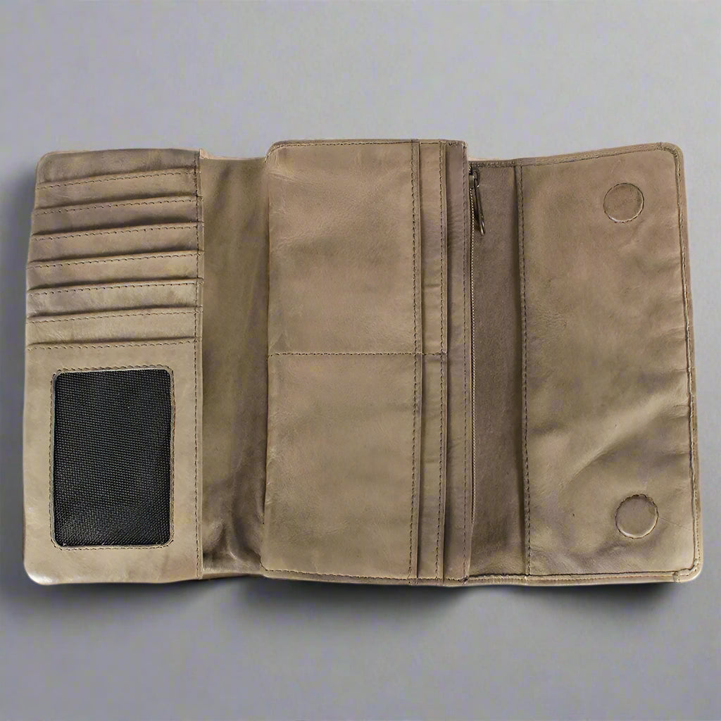 MET Women's Magnet Closure Trifold Leather Wallet - Velora Luxury Fashion