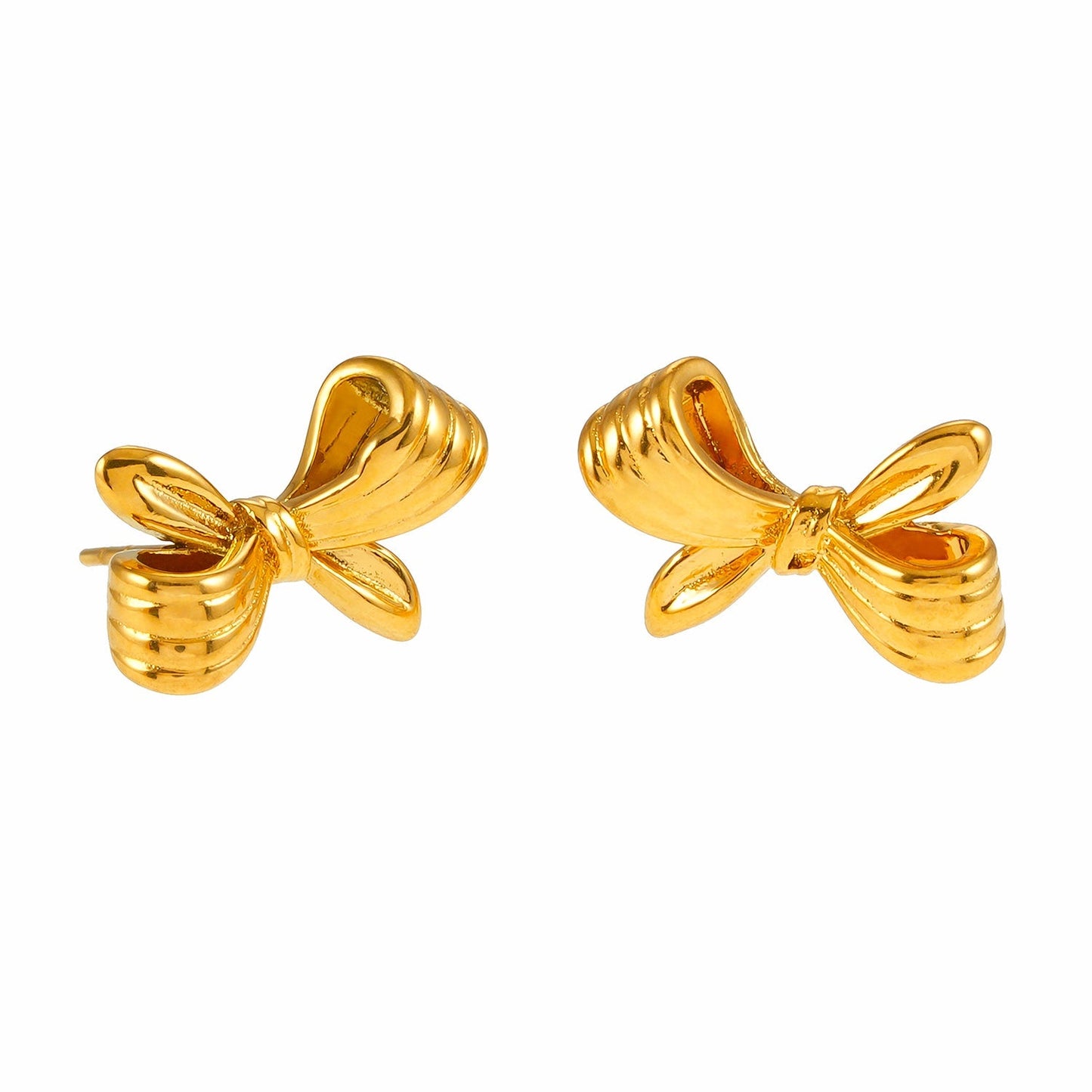 MISTY: Mini Bow Shaped Stud Earrings in Gold - Velora Luxury Fashion