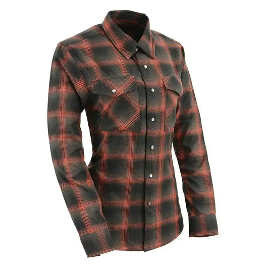 Milwaukee Leather Women's Armoured Plaid Snap Shirt Boutique of Leathers/Open Road