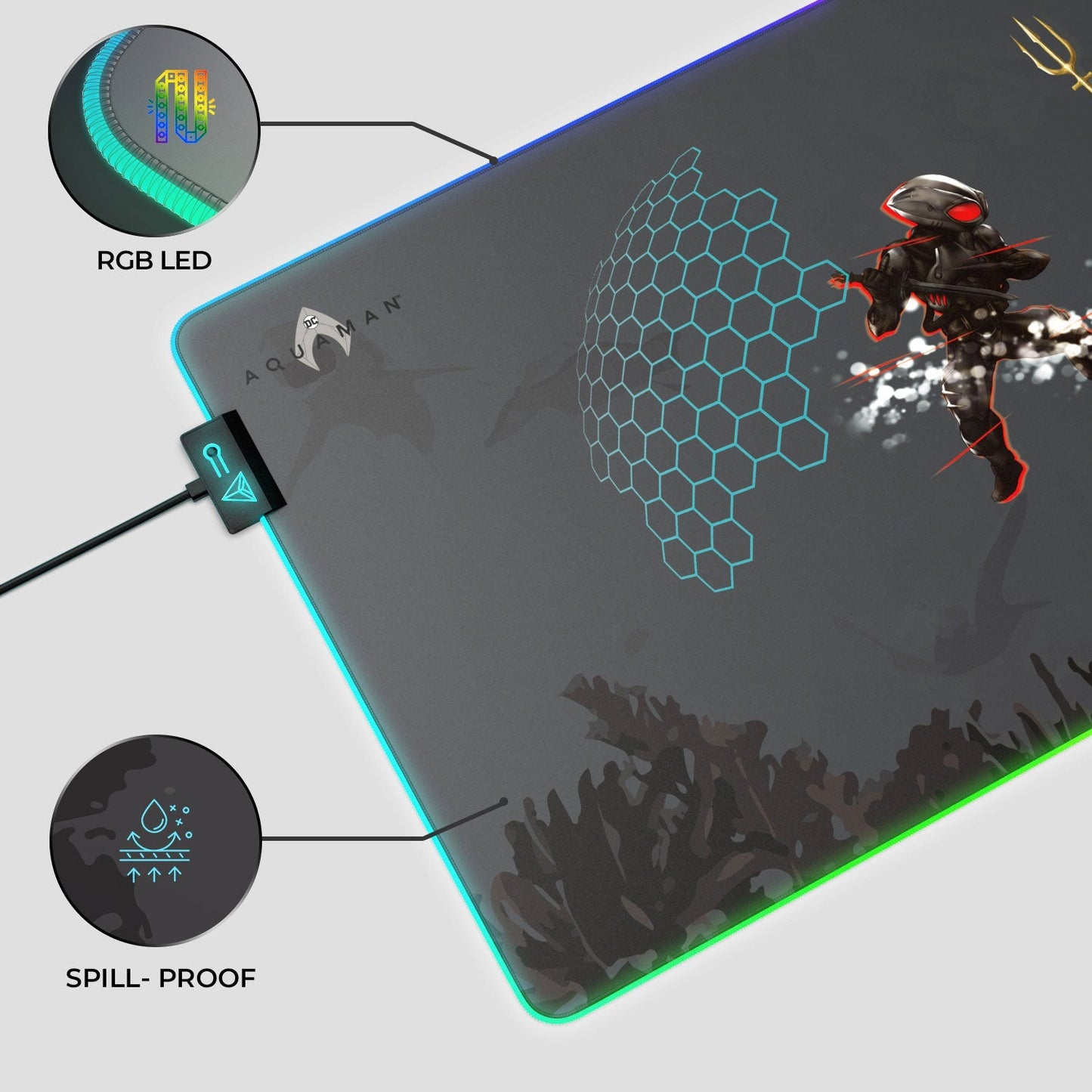 Aquaman Vs. Black Manta Gaming Mouse Pad - Velora