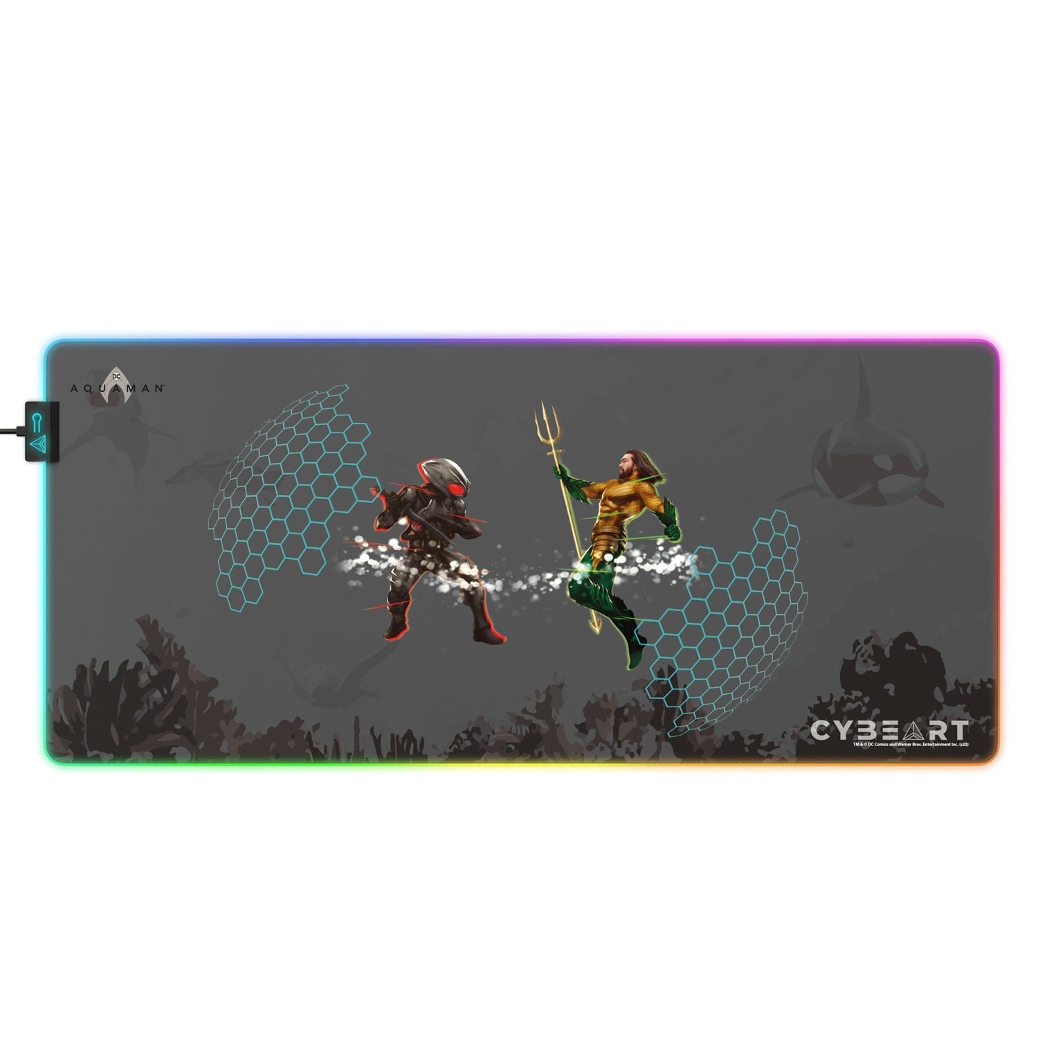 Aquaman Vs. Black Manta Gaming Mouse Pad - Velora