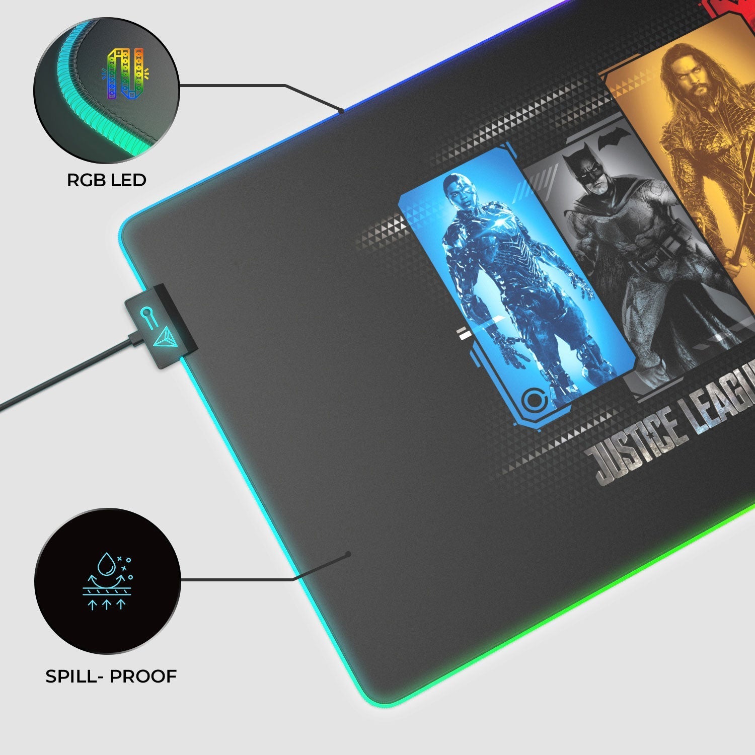 Justice League - Character Portraits Gaming Mouse Pad - Velora