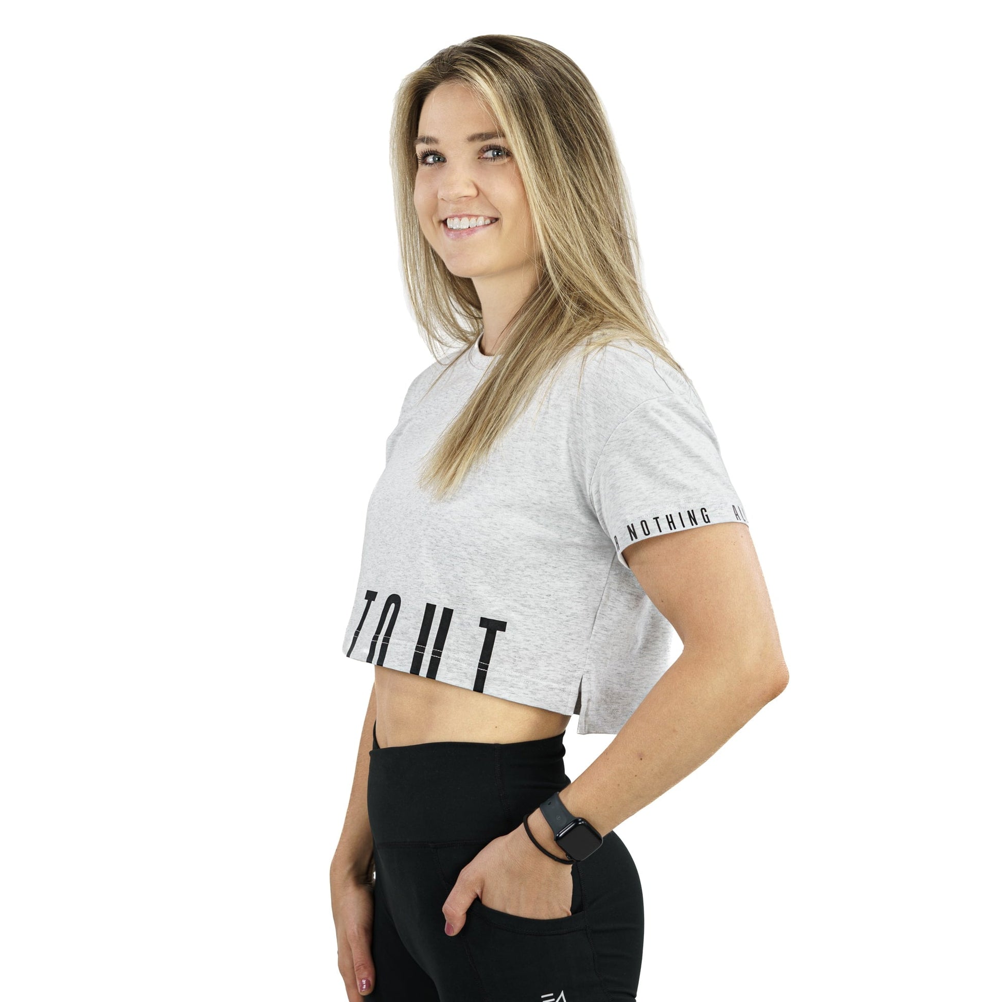 Madi Crop Tee Heather Grey - Velora