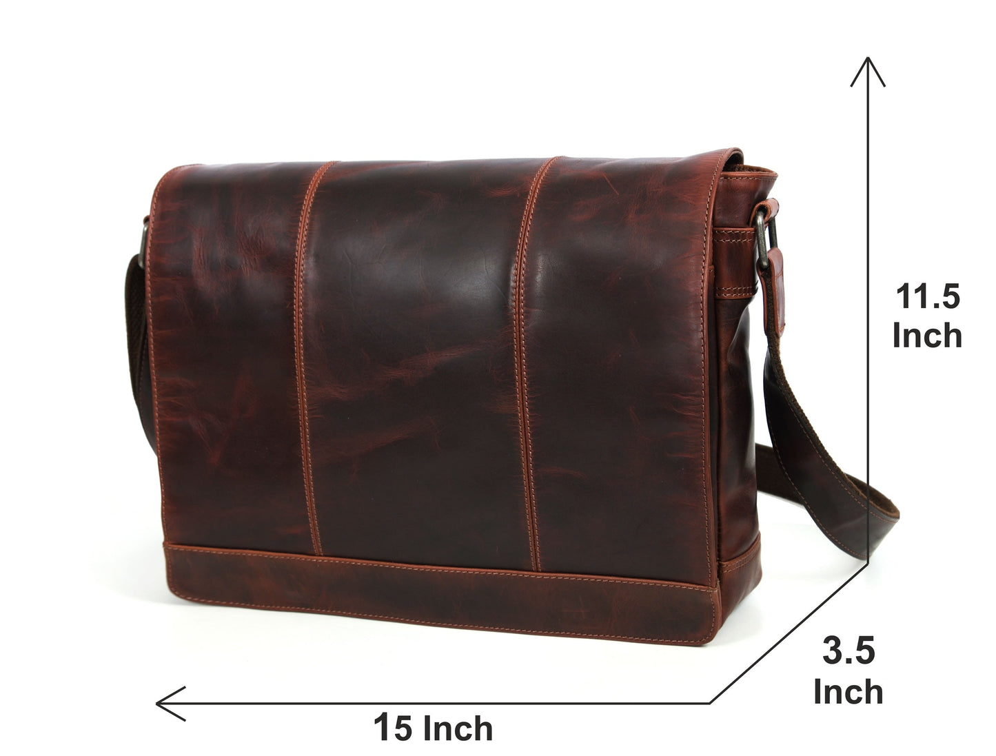 Manhattan - Leather Messenger bag - Velora Luxury Fashion