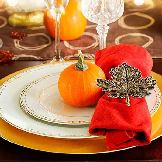 Maple Leaf Retro Napkin Ring Set - Velora Luxury Fashion